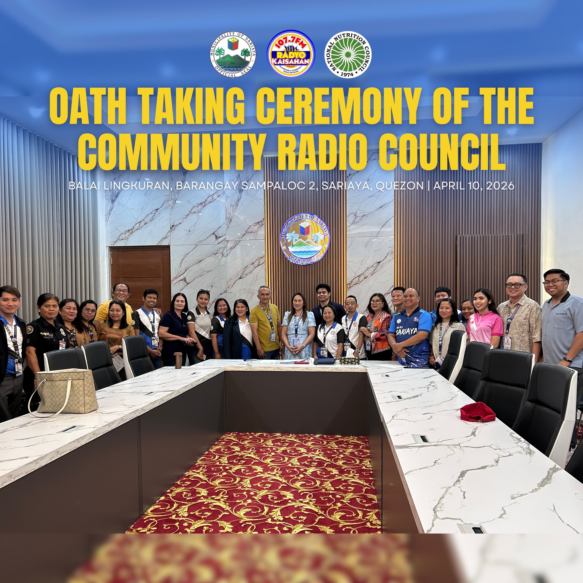 BAGONG HANAY NG COMMUNITY RADIO COUNCIL NG NUTRISKWELA RADYO KAISAHAN 107.7 FM, PORMAL NANG NANUMPA SA KANILANG TUNGKULIN